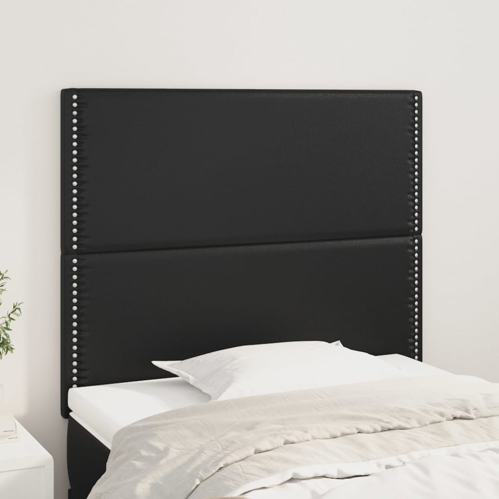 vidaXL Headboard Black 100x5x118/128 cm Faux Leather