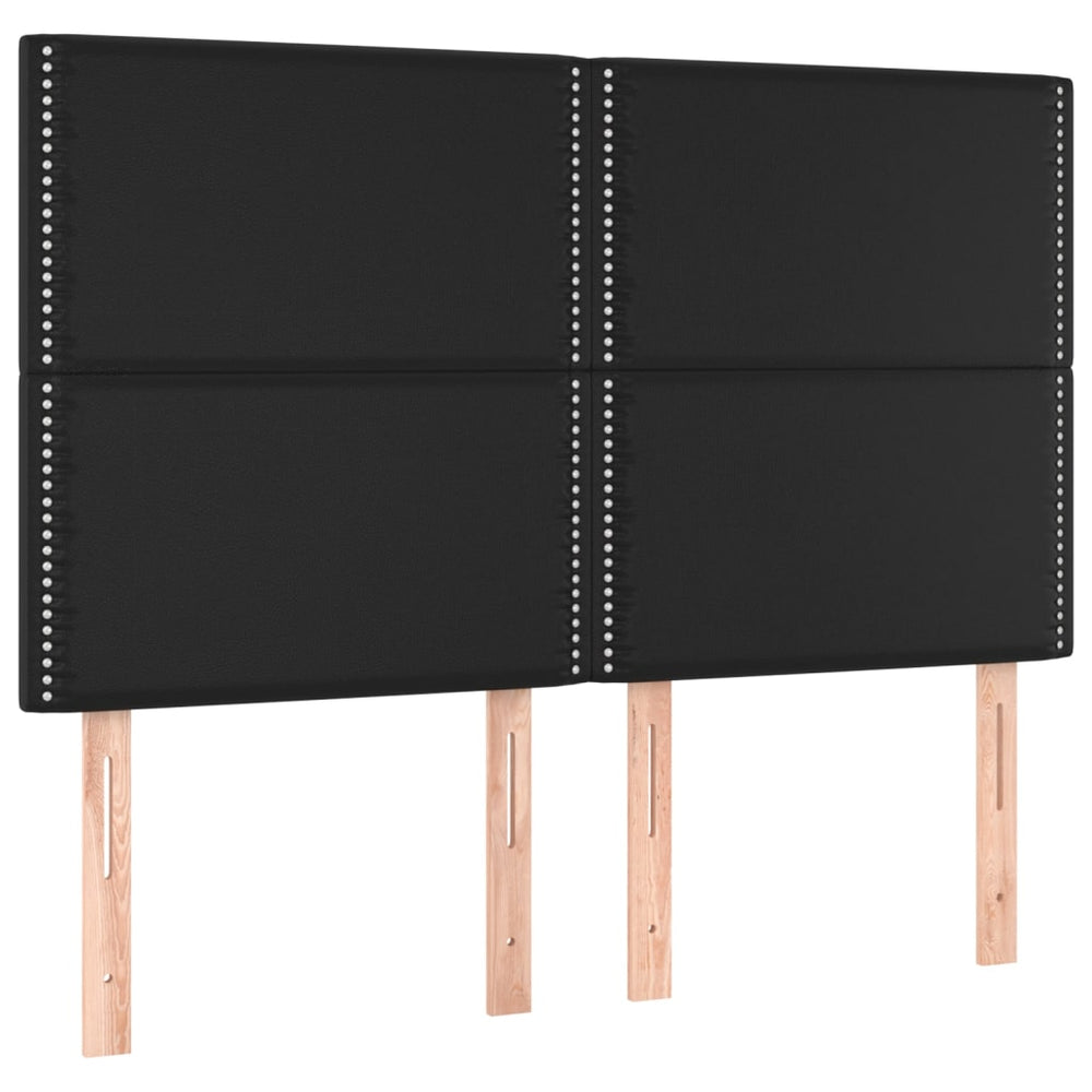 vidaXL Headboard Black 144x5x118/128 cm Faux Leather