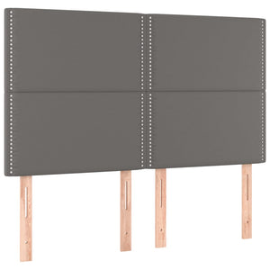 vidaXL Headboard Grey 144x5x118/128 cm Faux Leather