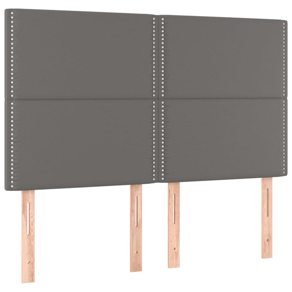 vidaXL Headboard Grey 144x5x118/128 cm Faux Leather