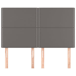 vidaXL Headboard Grey 144x5x118/128 cm Faux Leather