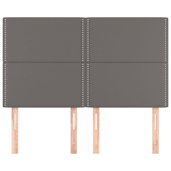 vidaXL Headboard Grey 144x5x118/128 cm Faux Leather