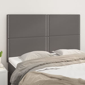 vidaXL Headboard Grey 144x5x118/128 cm Faux Leather
