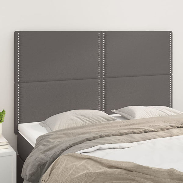 vidaXL Headboard Grey 144x5x118/128 cm Faux Leather