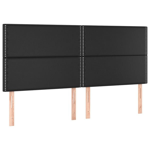 vidaXL Headboard Black 180x5x118/128 cm Faux Leather