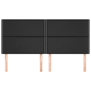 vidaXL Headboard Black 180x5x118/128 cm Faux Leather
