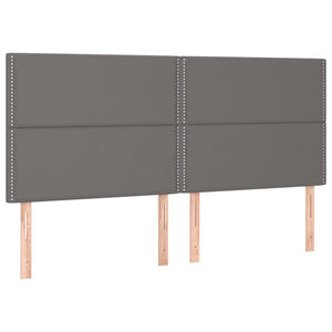 vidaXL Headboard Grey 180x5x118/128 cm Faux Leather