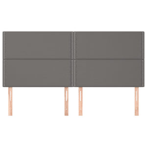 vidaXL Headboard Grey 180x5x118/128 cm Faux Leather