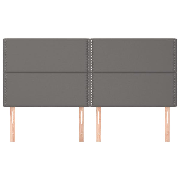 vidaXL Headboard Grey 180x5x118/128 cm Faux Leather