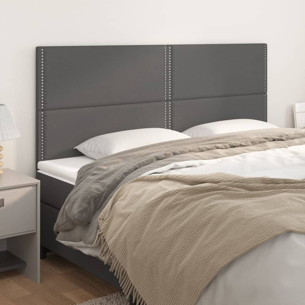 vidaXL Headboard Grey 180x5x118/128 cm Faux Leather