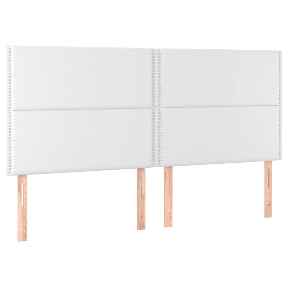 vidaXL Headboard White 200x5x118/128 cm Faux Leather