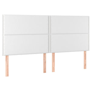 vidaXL Headboard White 200x5x118/128 cm Faux Leather