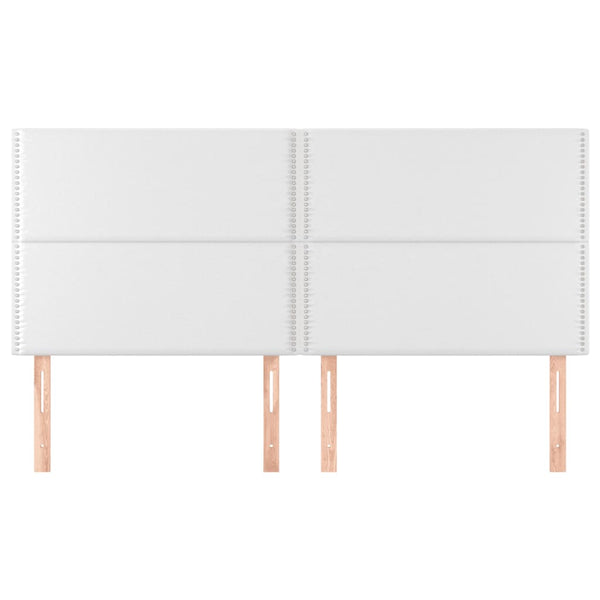 vidaXL Headboard White 200x5x118/128 cm Faux Leather
