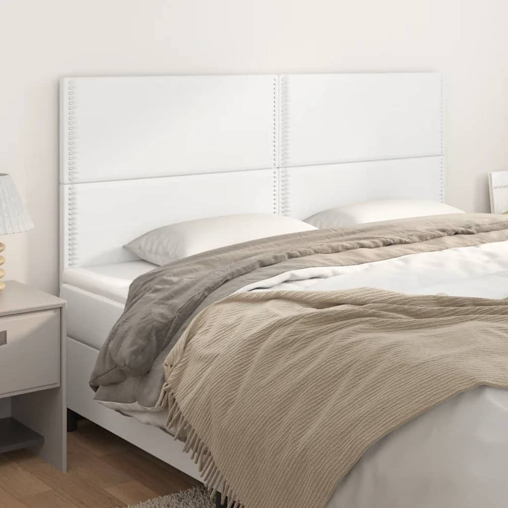 vidaXL Headboard White 200x5x118/128 cm Faux Leather