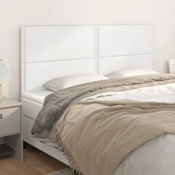 vidaXL Headboard White 200x5x118/128 cm Faux Leather