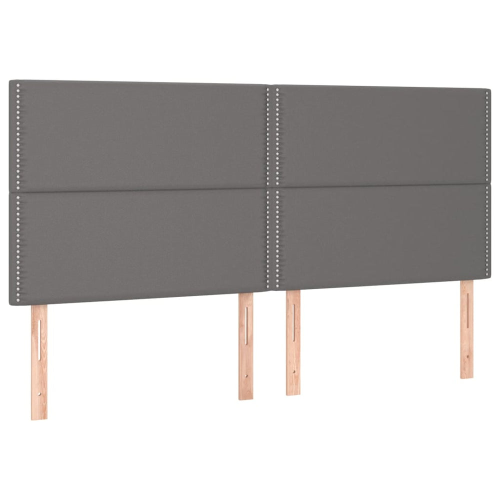 vidaXL Headboard Grey 200x5x118/128 cm Faux Leather
