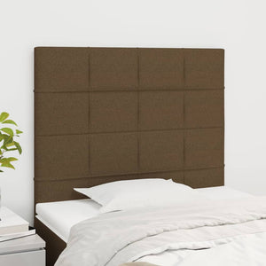 vidaXL Headboard Dark Brown 80x5x118/128 cm Fabric