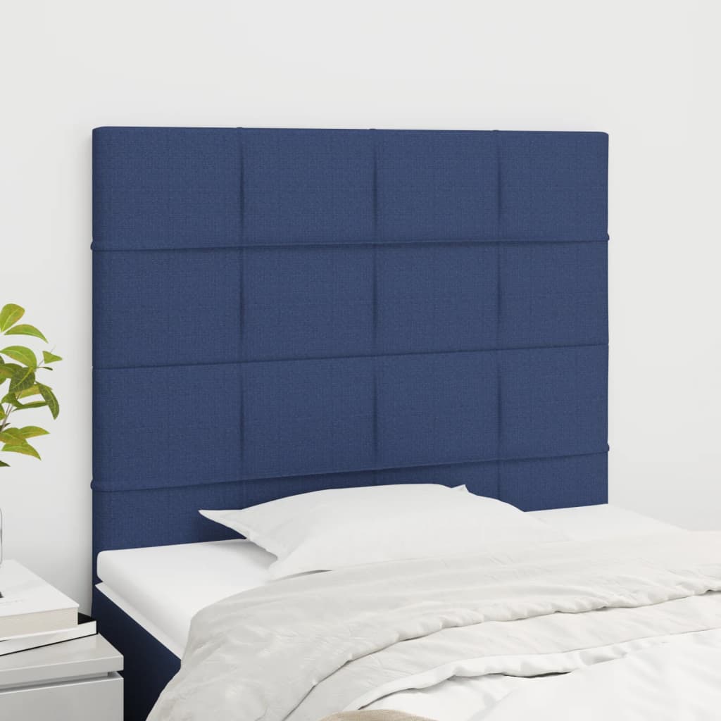 vidaXL Headboard Blue 80x5x118/128 cm Fabric