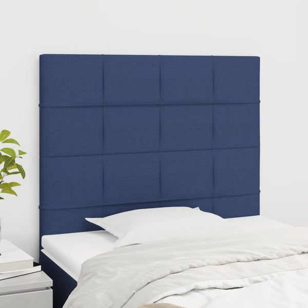 vidaXL Headboard Blue 80x5x118/128 cm Fabric