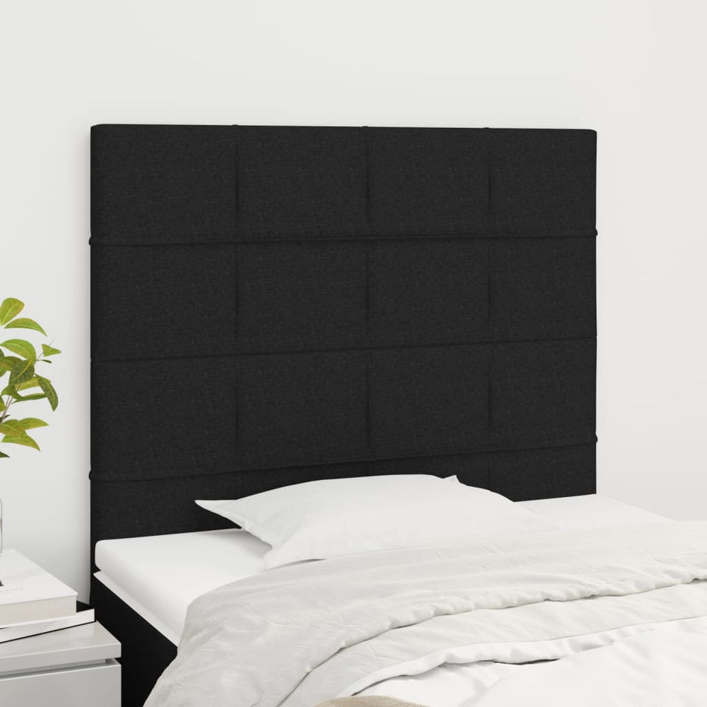 vidaXL Headboard Black 90x5x118/128 cm Fabric