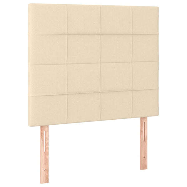 vidaXL Headboard Cream 90x5x118/128 cm Fabric