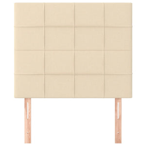 vidaXL Headboard Cream 90x5x118/128 cm Fabric