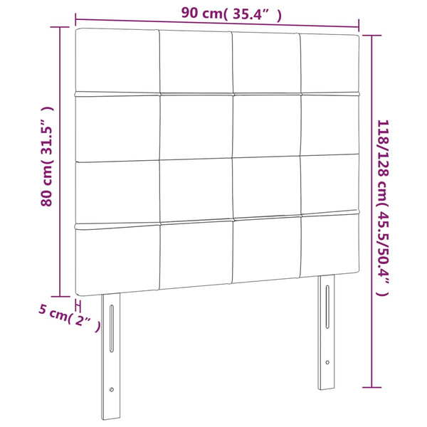 vidaXL Headboard Cream 90x5x118/128 cm Fabric
