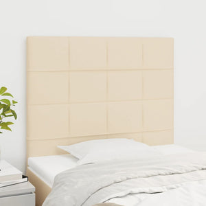 vidaXL Headboard Cream 90x5x118/128 cm Fabric