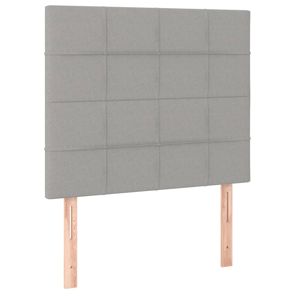 vidaXL Headboard Light Gray 100 x 5 x 118/128 cm Fabric