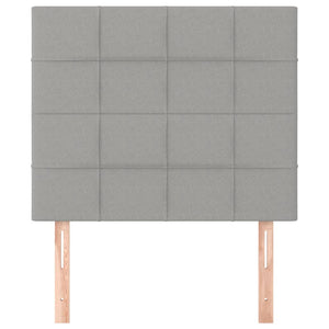 vidaXL Headboard Light Gray 100 x 5 x 118/128 cm Fabric
