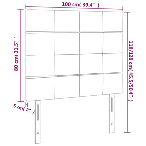 vidaXL Headboard Light Gray 100 x 5 x 118/128 cm Fabric