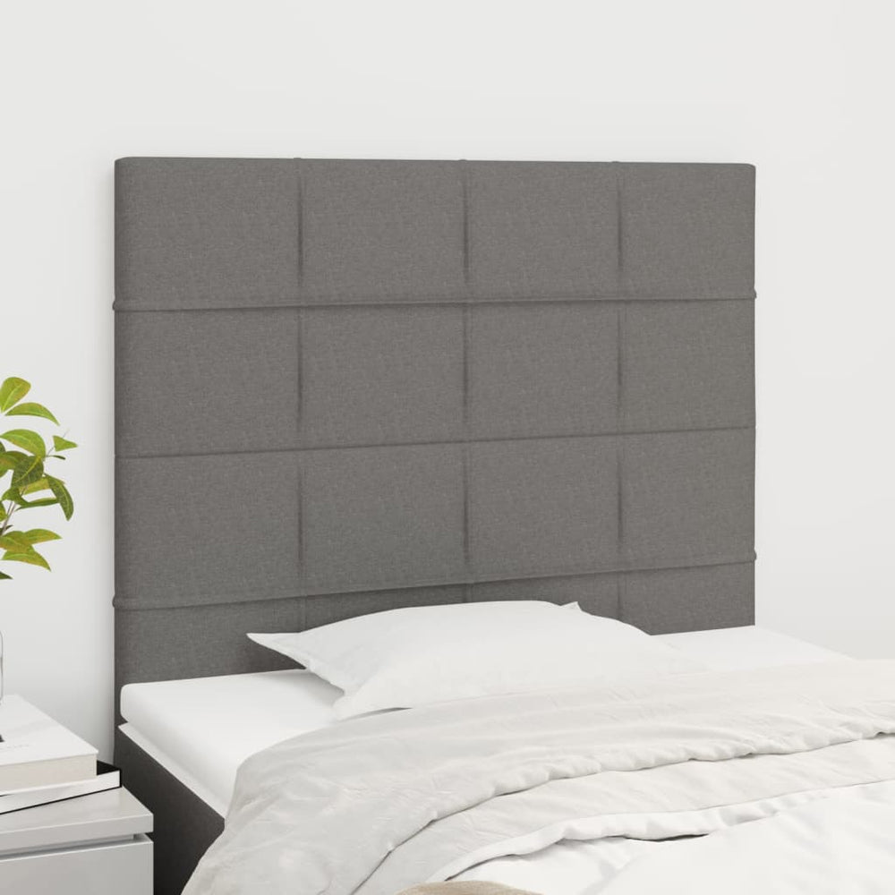 vidaXL Headboard Dark Grey 100 x 5 x 118/128 cm Fabric