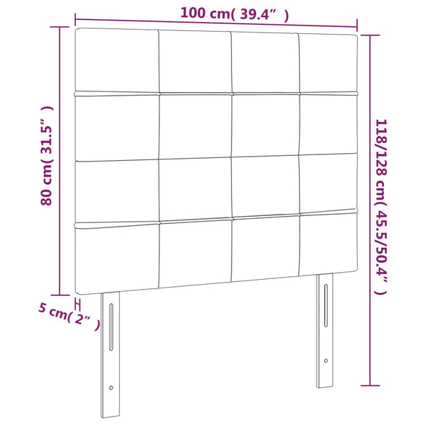 vidaXL Headboard Cream 100x5x118/128 cm Fabric
