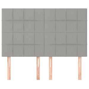 vidaXL Headboard Light Gray 144x5x118/128 cm Fabric