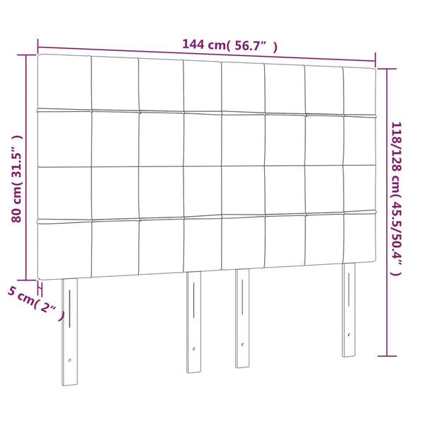 vidaXL Headboard Light Gray 144x5x118/128 cm Fabric