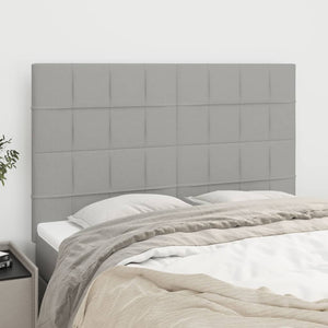 vidaXL Headboard Light Gray 144x5x118/128 cm Fabric