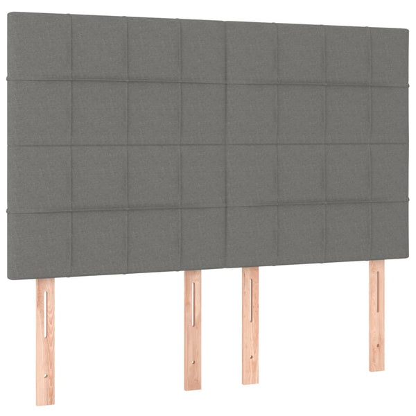 vidaXL Headboard Dark Grey 144 x 5 x 118/128 cm Fabric