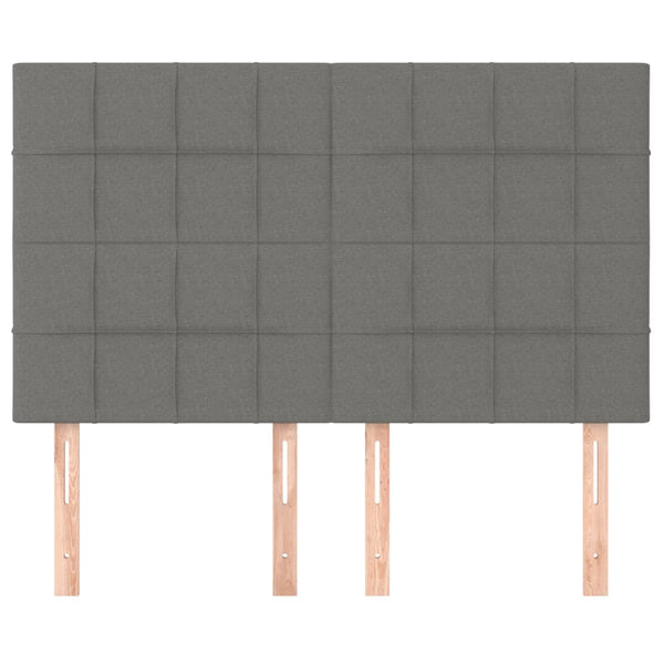 vidaXL Headboard Dark Grey 144 x 5 x 118/128 cm Fabric