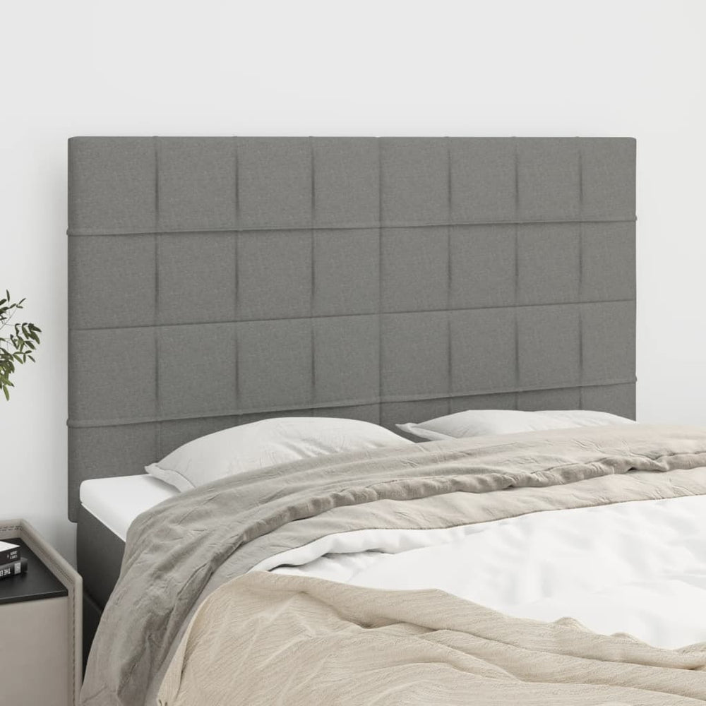 vidaXL Headboard Dark Grey 144 x 5 x 118/128 cm Fabric