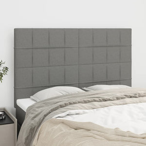 vidaXL Headboard Dark Grey 144 x 5 x 118/128 cm Fabric