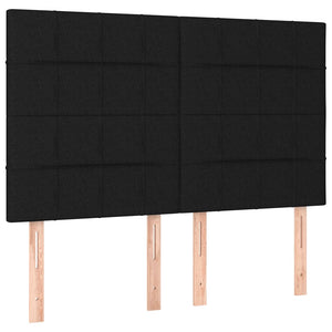 vidaXL Headboard Black 144x5x118/128 cm Fabric