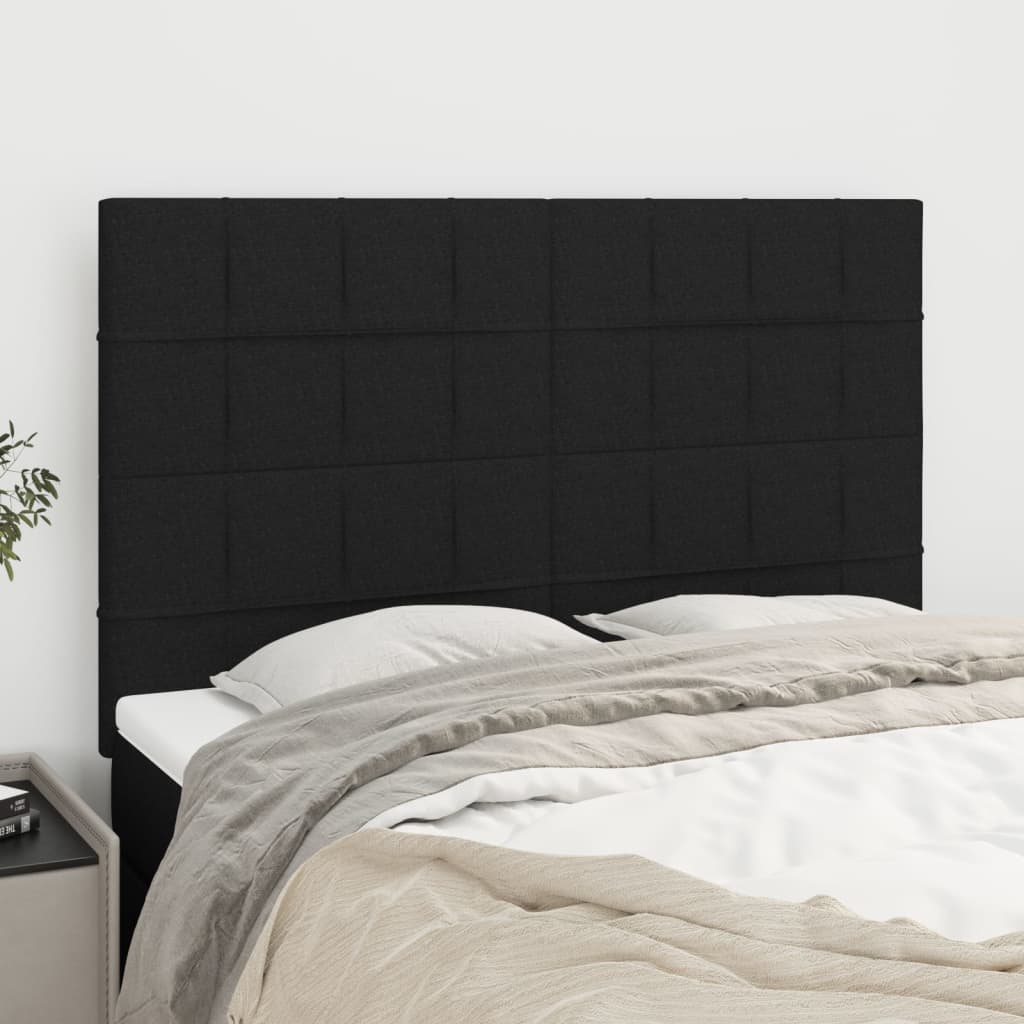 vidaXL Headboard Black 144x5x118/128 cm Fabric