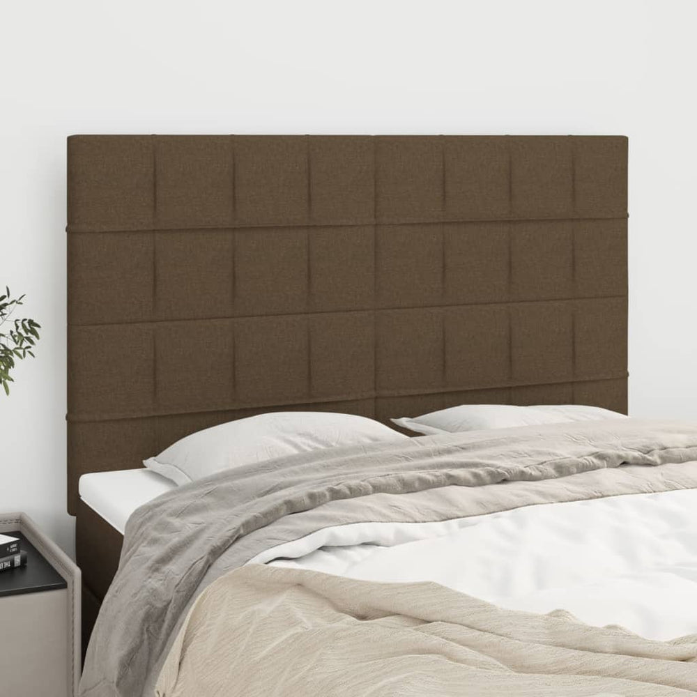 vidaXL Headboard Dark Brown 144x5x118/128 cm Fabric
