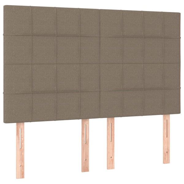 vidaXL Headboard Taupe 144x5x118/128 cm Fabric
