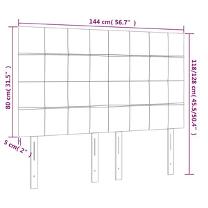 vidaXL Headboard Taupe 144x5x118/128 cm Fabric