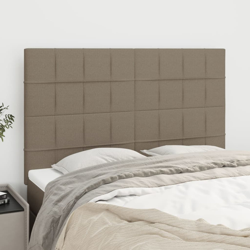 vidaXL Headboard Taupe 144x5x118/128 cm Fabric