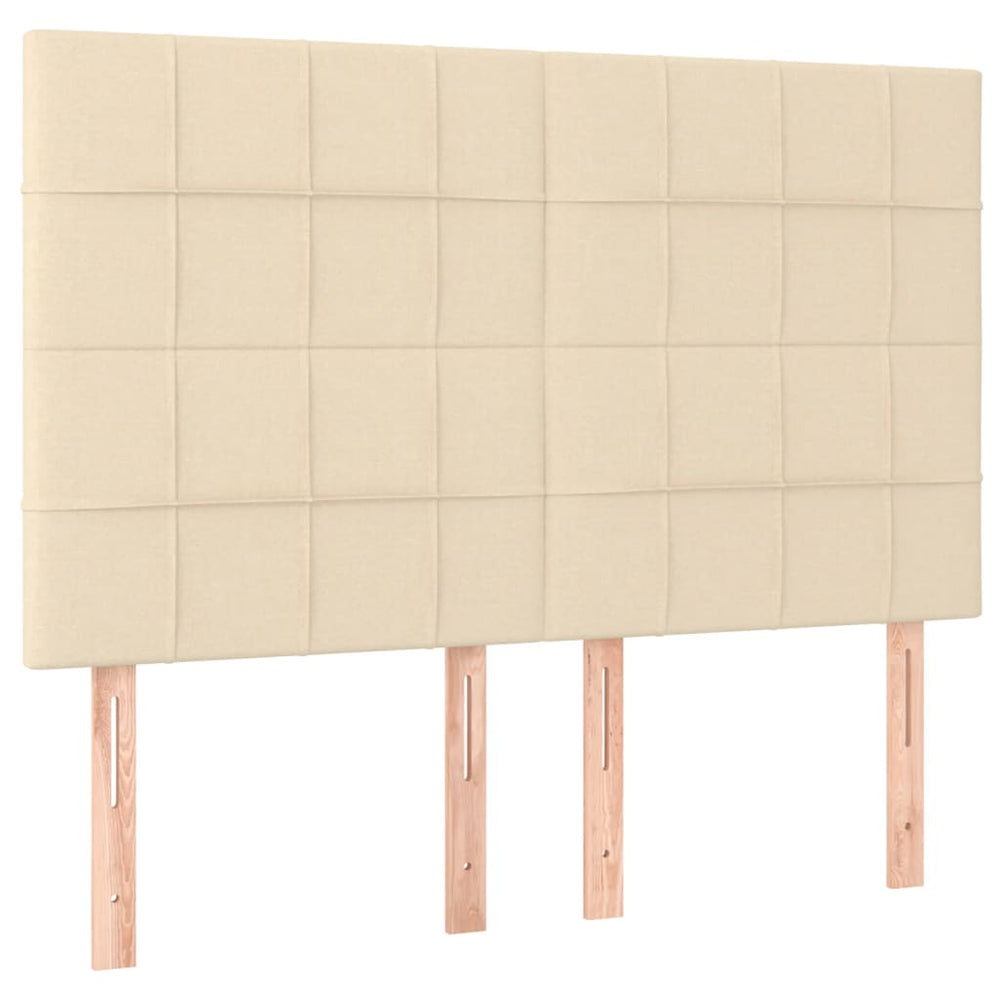 vidaXL Headboard Cream 144x5x118/128 cm Fabric