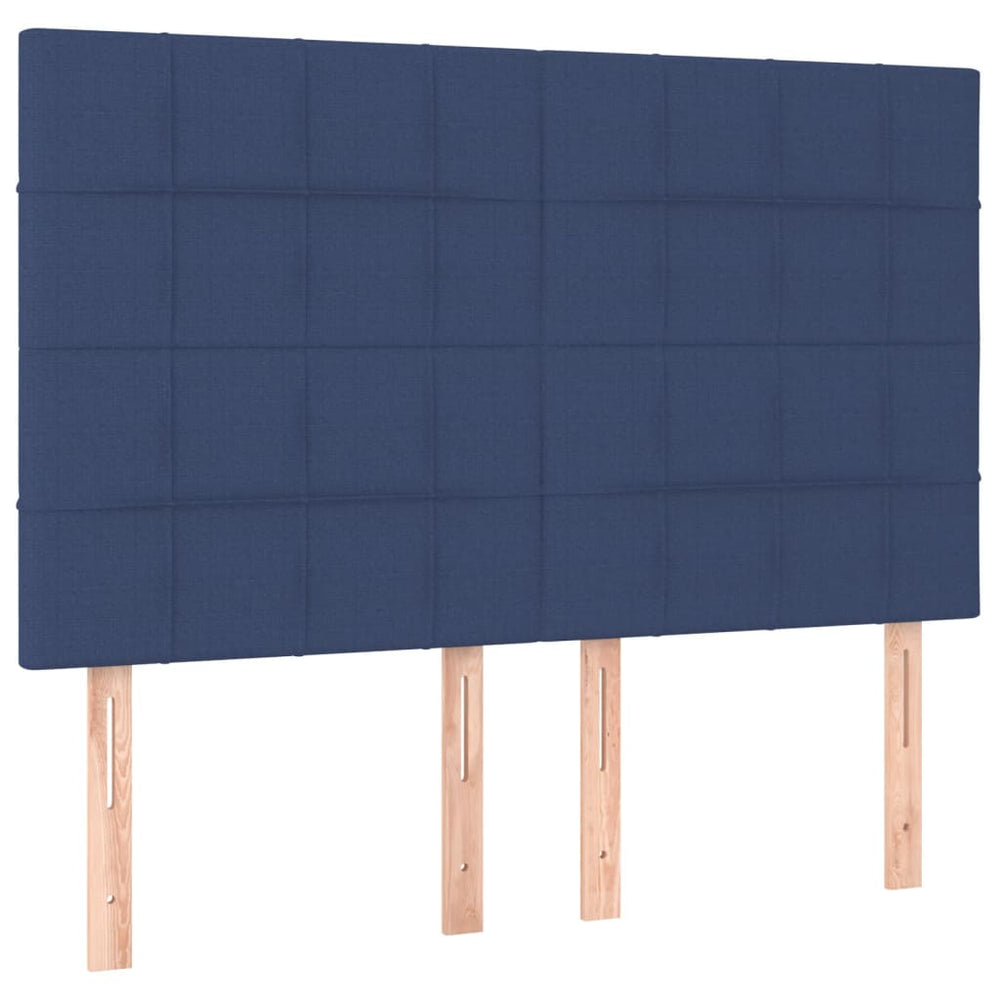vidaXL Headboard Blue 144x5x118/128 cm Fabric