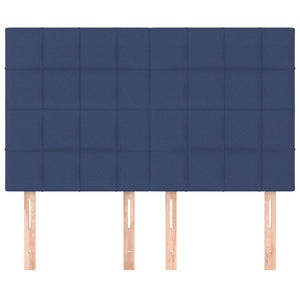 vidaXL Headboard Blue 144x5x118/128 cm Fabric