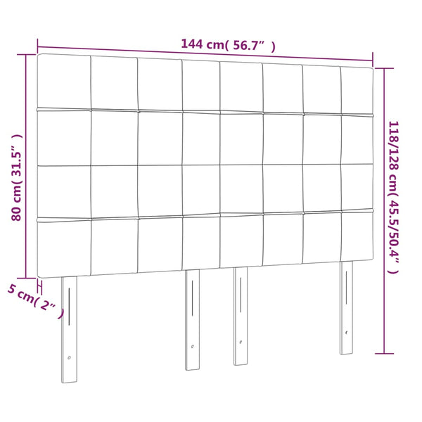 vidaXL Headboard Blue 144x5x118/128 cm Fabric